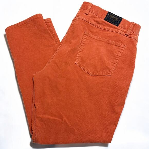 Brooks Brothers Corduroy Pants 40x30 Slim Fit Orange Stretch Preppy Fall Jeans - Picture 1 of 9